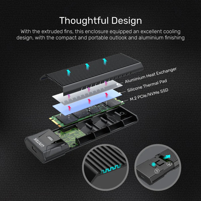 UNITEK SolidForce PCIe/NVMe M.2 SSD Enclosure Lite