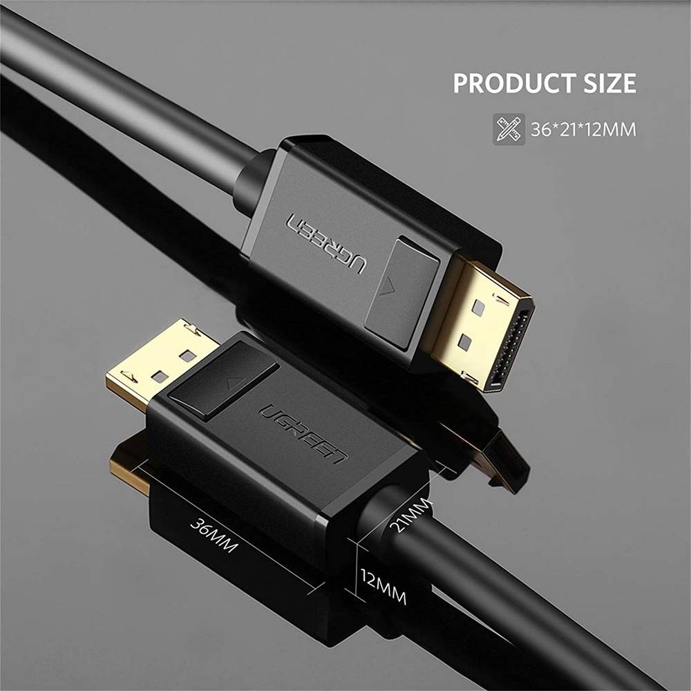 UGREEN 10244 DisplayPort 1.2 DP Male to Male Cable (1 Meter) 4K@60HZ 3D