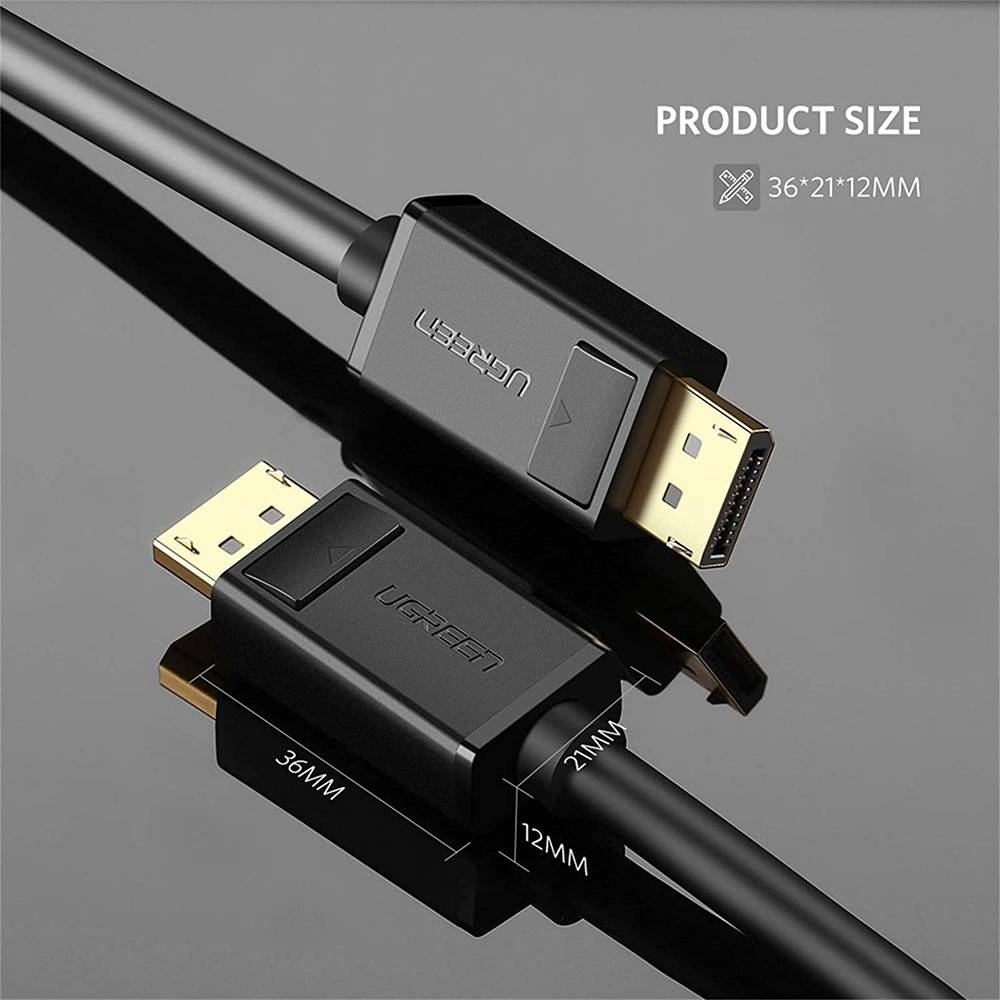 UGREEN 10244 DisplayPort 1.2 DP Male to Male Cable (1 Meter) 4K@60HZ 3D UGREEN 10244 DisplayPort 1.2 DP Male to Male Cable (1 Meter) 4K@60HZ 3D