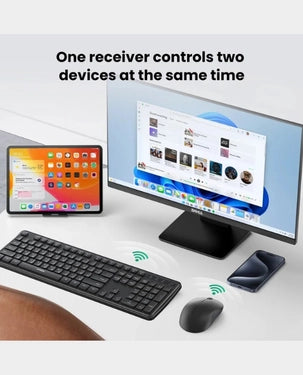 UGREEN MK331 Wireless Keyboard and Mouse Combo - 104 Keys, Full Size, USB-A Receiver, Black