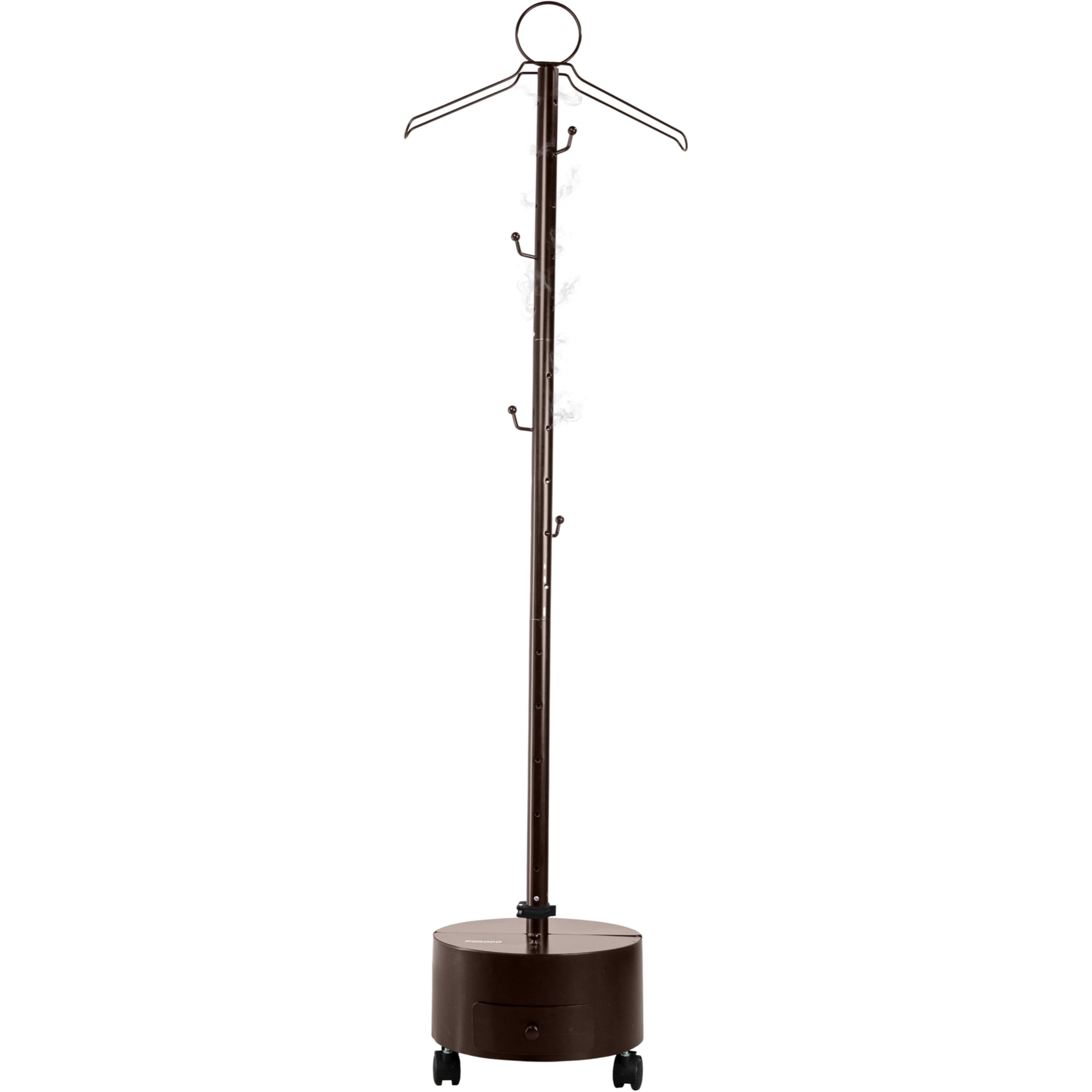 Porodo ESSENTIA Clothing Bakhour Hanger with Storage Tray & Wheels, 156cm Height, Hanger Hook Design, Easy-Move Base, Ventilation Holes, Sturdy Base, Bukhour Incense Burner Stand for Clothes (Brown) Porodo ESSENTIA Clothing Bakhour Hanger with Storage Tray & Wheels, 156cm Height, Hanger Hook Design, Easy-Move Base, Ventilation Holes, Sturdy Base, Bukhour Incense Burner Stand for Clothes (Brown)