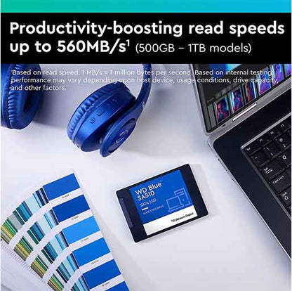 Western Digital 500GB WD Blue SA510 SATA Internal Solid State Drive SSD – SATA III 6 Gb/s, 2.5″/7mm