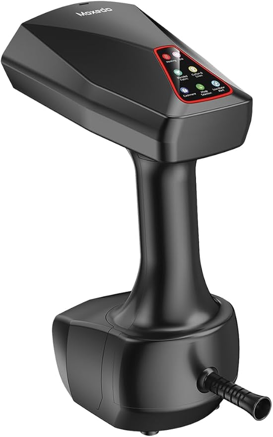 Moxedo Turbo Stream Handheld Garment Steamer 1600W 340ml 6 Fabric Modes Smart Mode Panel - Black