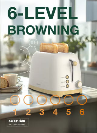 Green Lion Classic Toaster 6-Level Browning | Beige