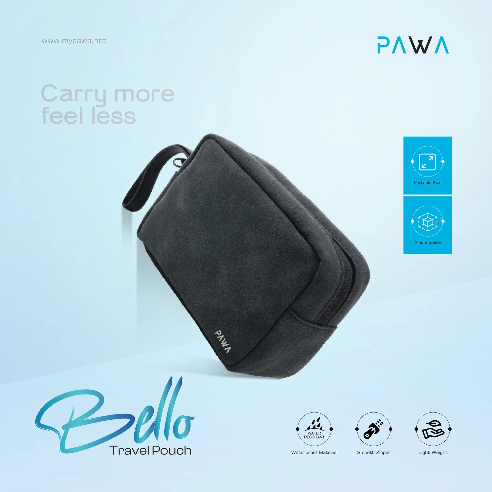 PAWA Bello Travel Pouch - Black
