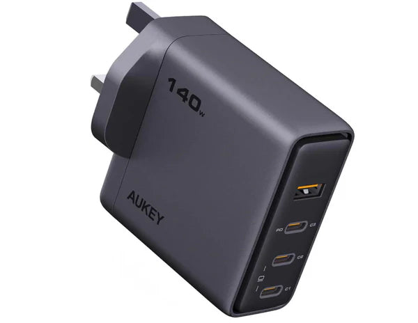 AUKEY Comet Mix 4 140W 4-Port GaN Wall Charger PA-C6 Gray – Online Shopping Qatar