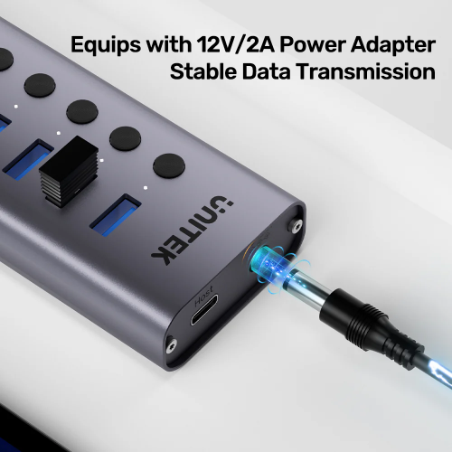 Unitek USB-C Hub 7xUSB-A Power Switch Unitek USB-C Hub 7xUSB-A Power Switch