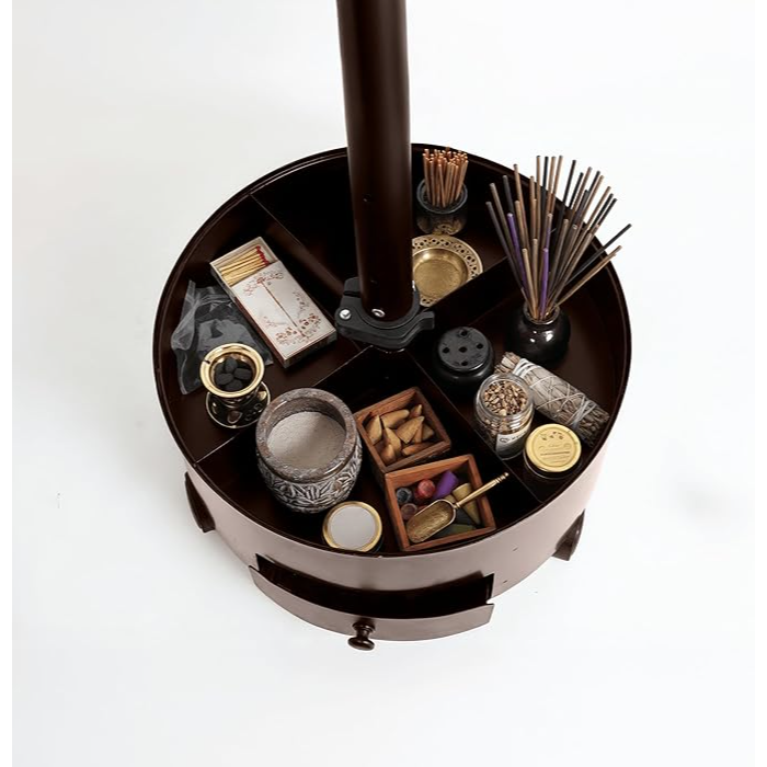 Porodo ESSENTIA Clothing Bakhour Hanger with Storage Tray & Wheels, 156cm Height, Hanger Hook Design, Easy-Move Base, Ventilation Holes, Sturdy Base, Bukhour Incense Burner Stand for Clothes (Brown) Porodo ESSENTIA Clothing Bakhour Hanger with Storage Tray & Wheels, 156cm Height, Hanger Hook Design, Easy-Move Base, Ventilation Holes, Sturdy Base, Bukhour Incense Burner Stand for Clothes (Brown)