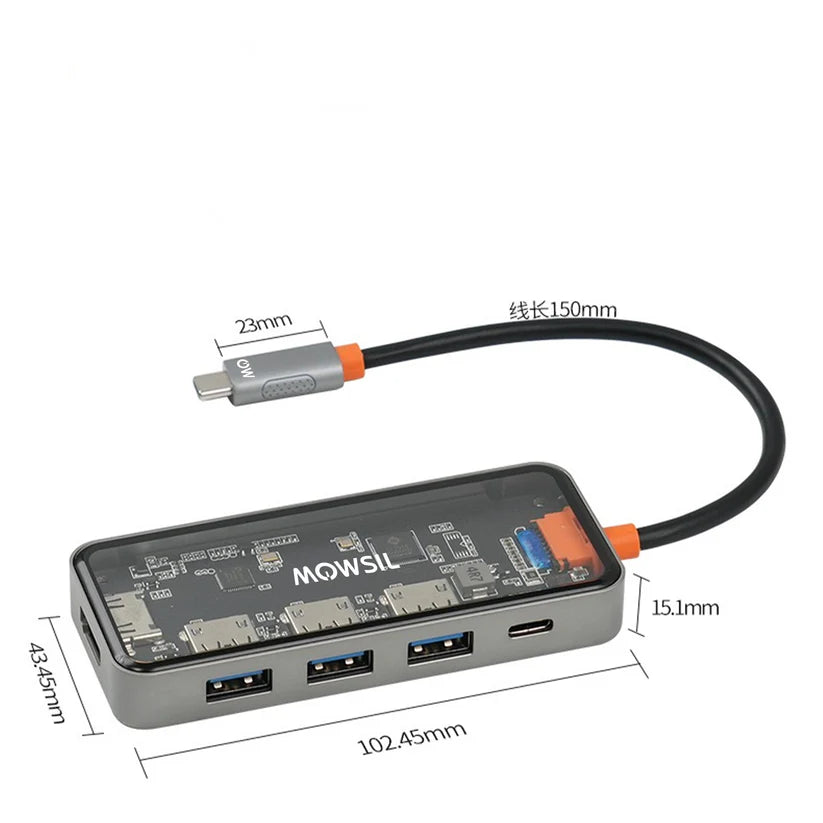Mowsil 5-in-1 USB-C Hub Adapter