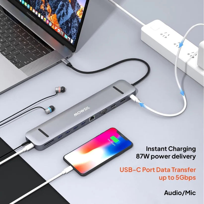Mowsil 13-in-1 USB-C Docking Station