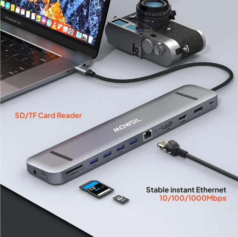 Mowsil 13-in-1 USB-C Docking Station