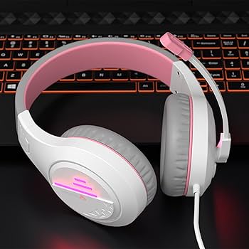 Meetion HP021 USB Surround Sound Gaming Headphone – White/Pink