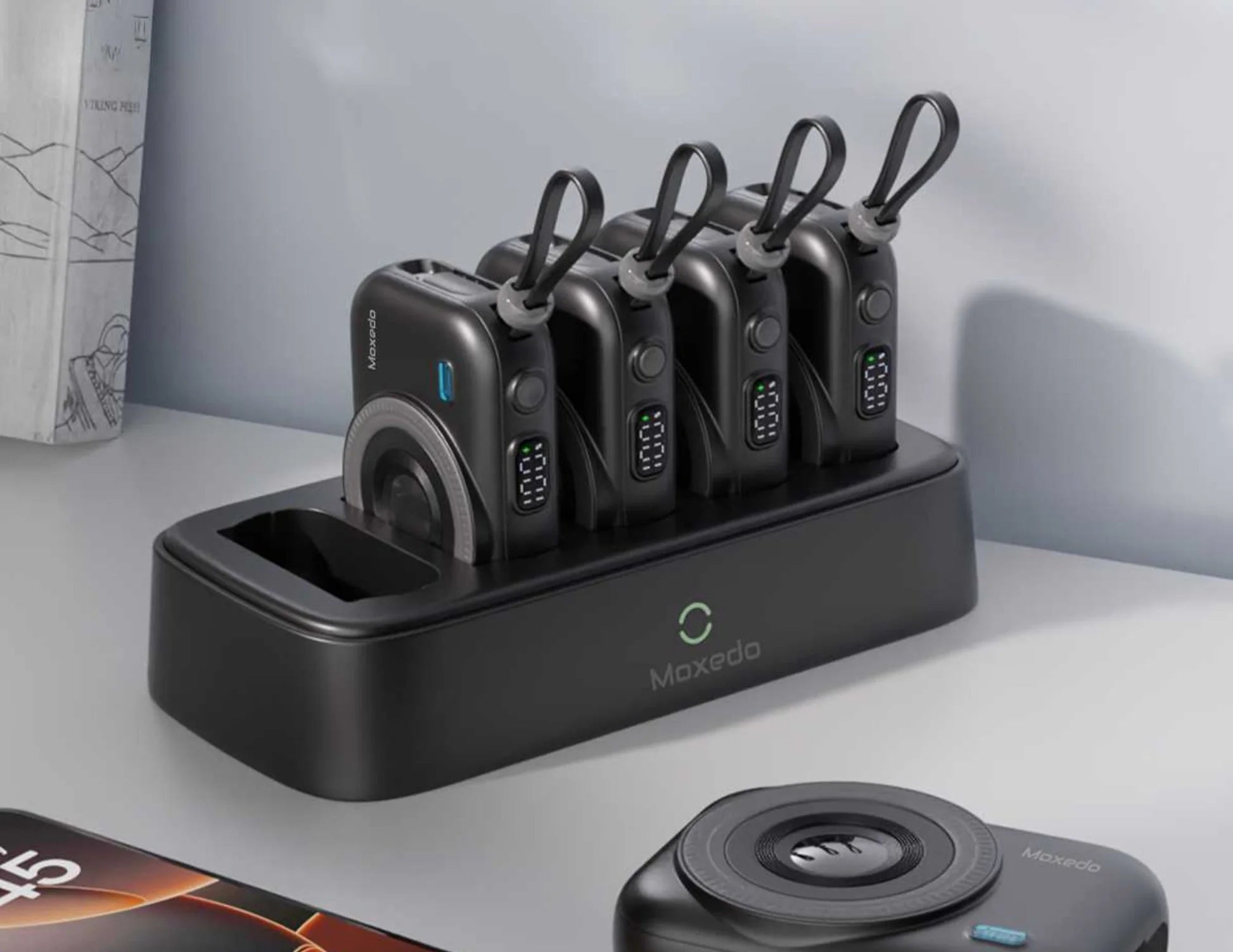 Moxedo 5x 10,000mAh Power Bank Combo with Charging Dock – 22.5W USB-C Fast Charging