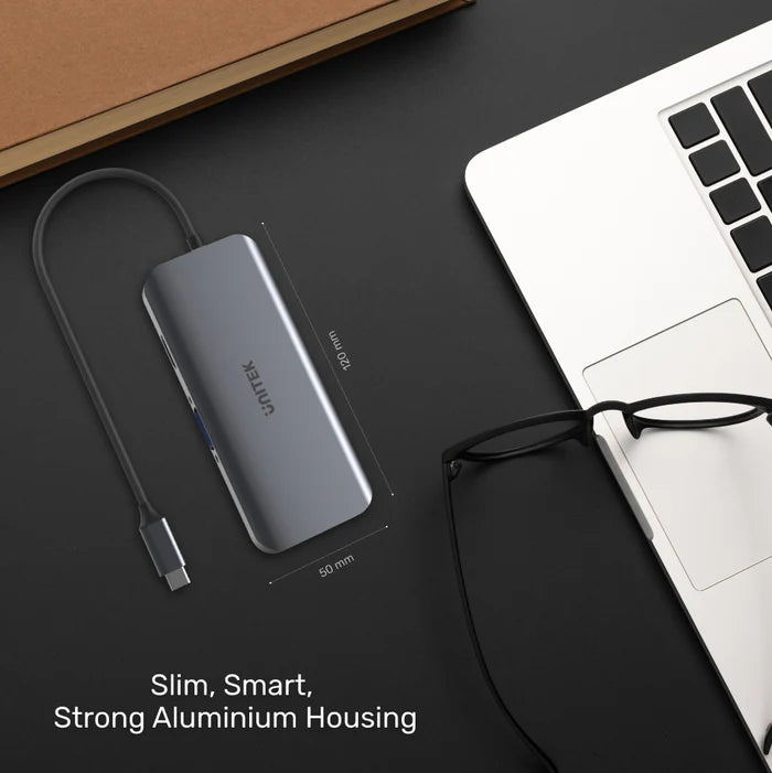 UNITEK uHUB N9+ 9-in-1 USB-C Ethernet Hub with Dual Monitor, 100W Power Delivery and Dual Card Reader