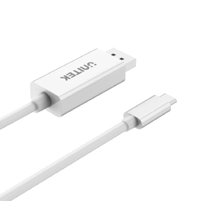 كابل UNITEK 4K 60Hz USB-C إلى DisplayPort 1.2 باللون الأبيض