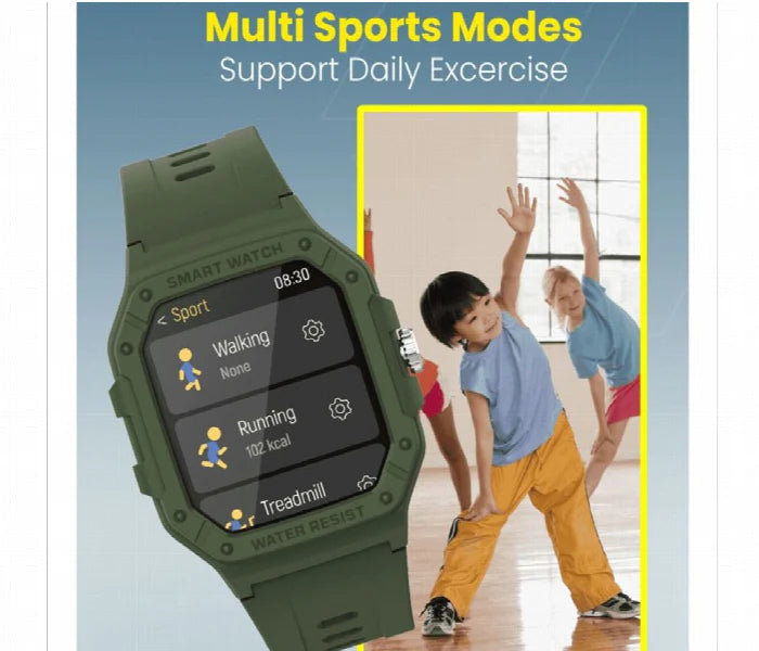 Moxedo Junior Smart Watch for Kids (MX-SWK22-GR) - Army Green Moxedo Junior Smart Watch for Kids (MX-SWK22-GR) - Army Green
