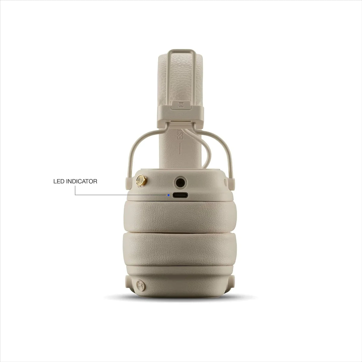 Marshall Major V Wireless On-Ear Headphones in Cream – classic foldable design, long battery life, available in Doha, Qatar.