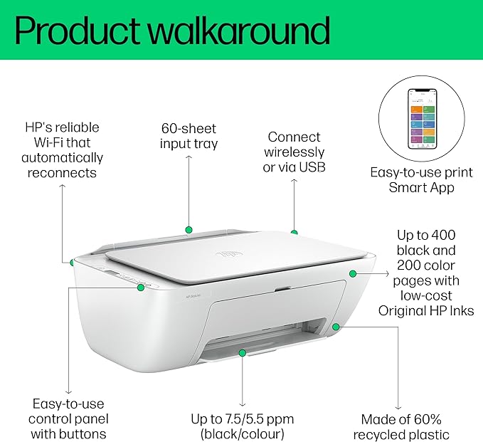 HP All In One DeskJet Ink Advantage Printer 2875