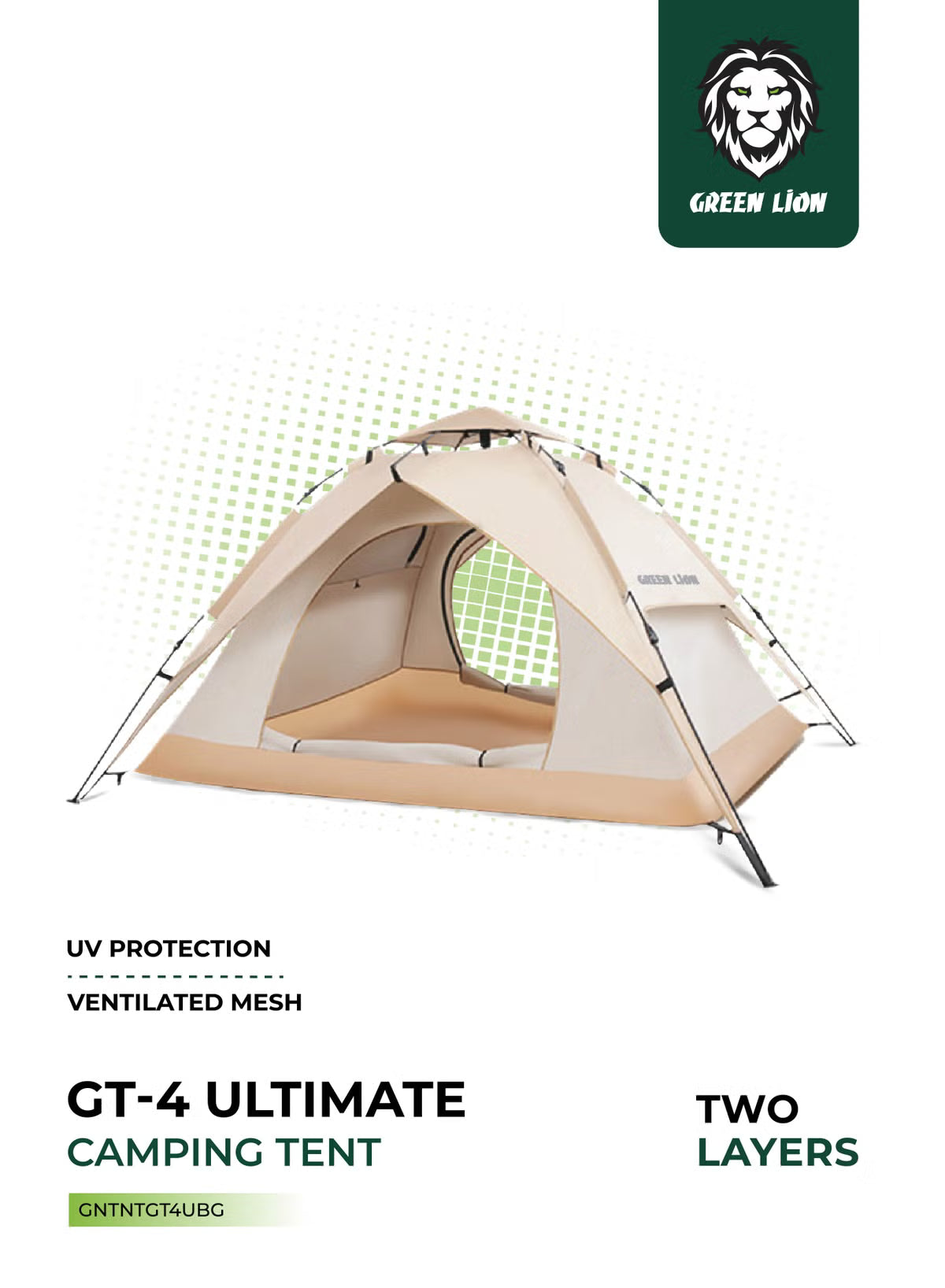 Green Lion Camping Tent Ultimate GT-4 – Beige