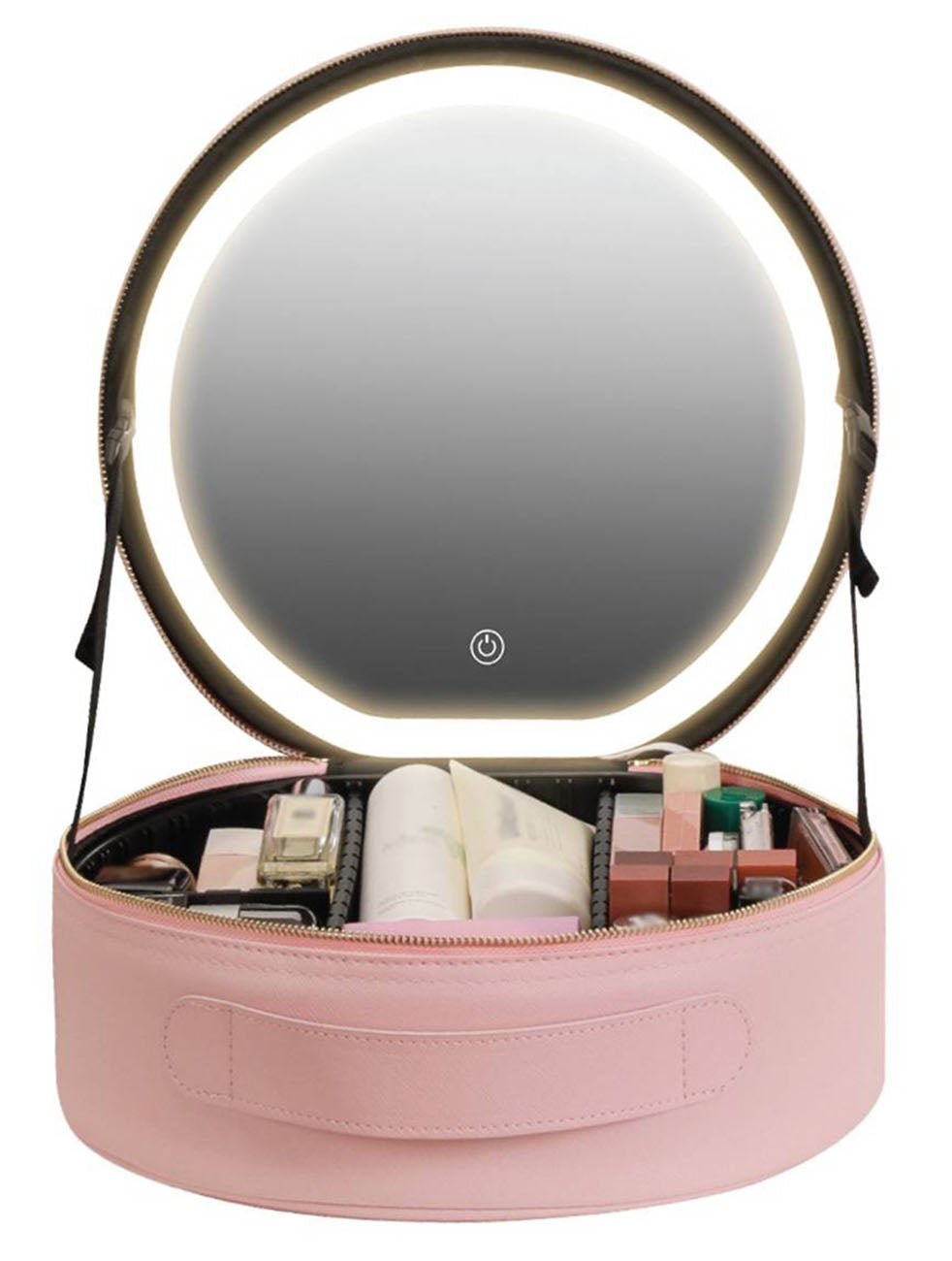 Green Lion Makeup Bag with LED Mirror Light 3 Brightness Levels Water-Resistant
