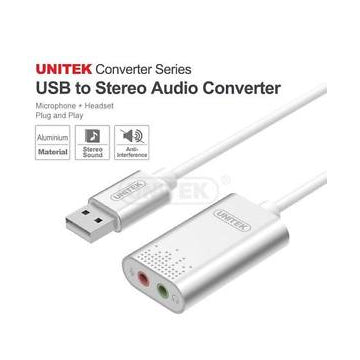 Unitek USB 2.0 External Sound Card Adapter for Stereo Audio