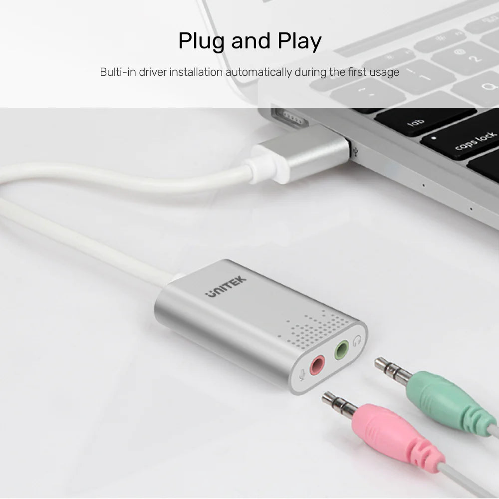 Unitek USB 2.0 External Sound Card Adapter for Stereo Audio