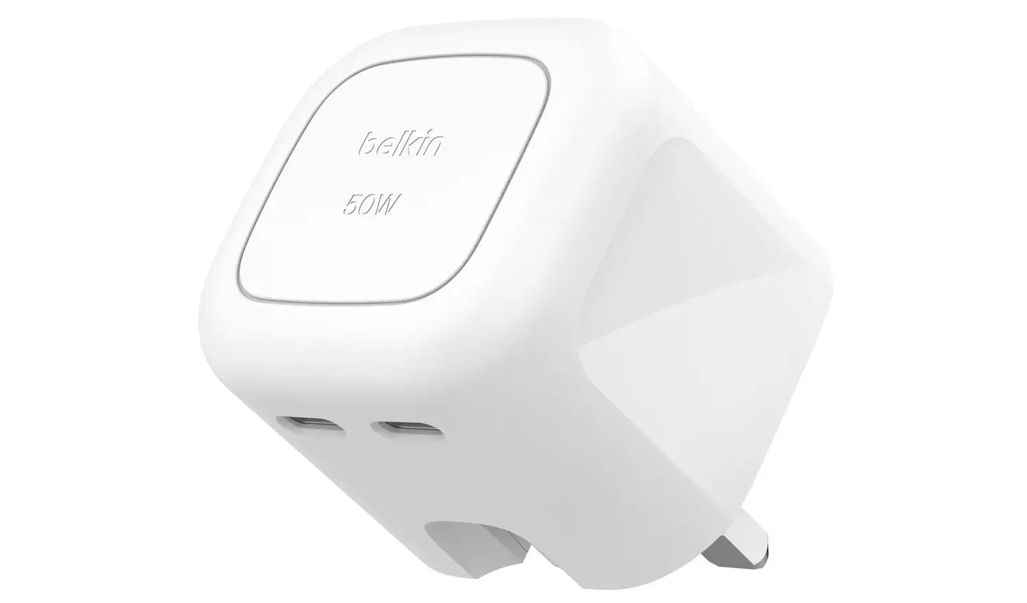 Belkin 50W Dual USB-C GaN Wall Charger – White