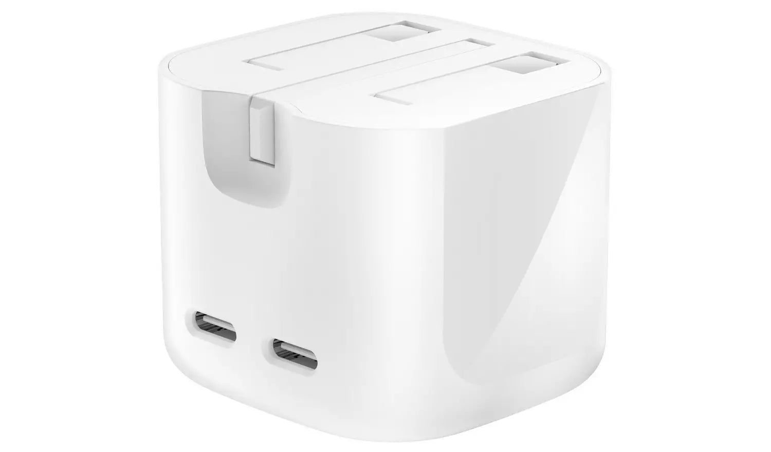 شاحن جداري بيلكن 50 واط ثنائي منفذ USB-C بتقنية GaN – أبيض