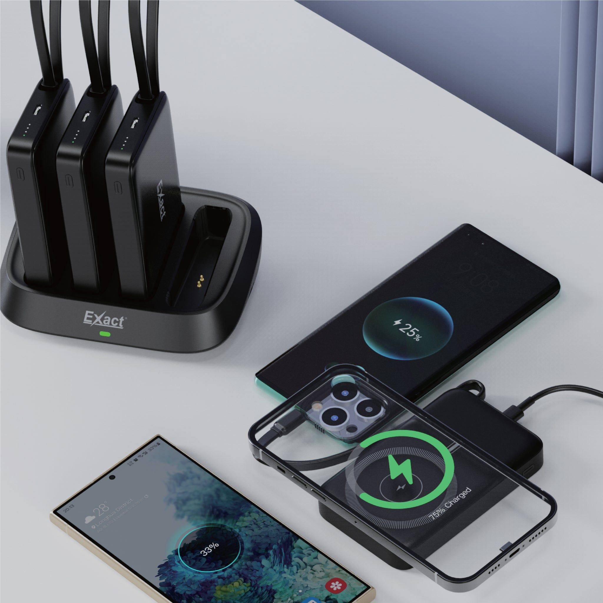 Exact Spark X4 4-in-1 Multiple Power Bank Docking Station - Black