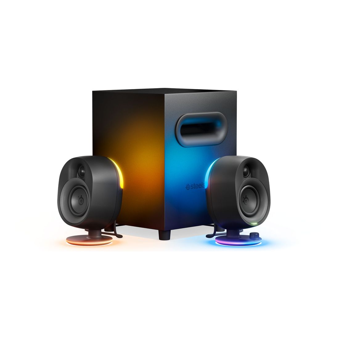 SteelSeries Arena 7 Illuminated Two-Way Gaming Speakers - UK Plug, Black (61542)