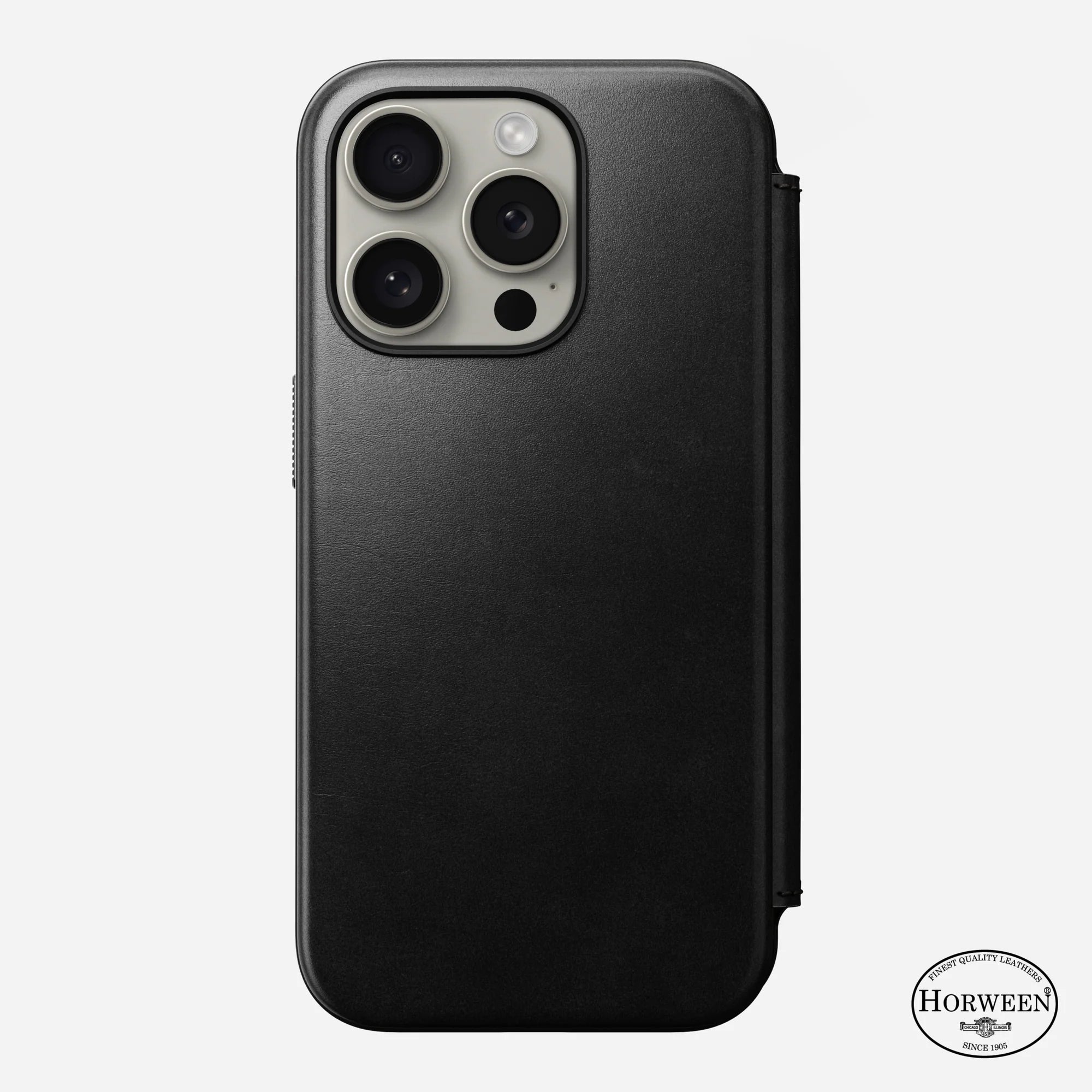 Nomad Modern Leather Folio for iPhone 15 Pro - Black