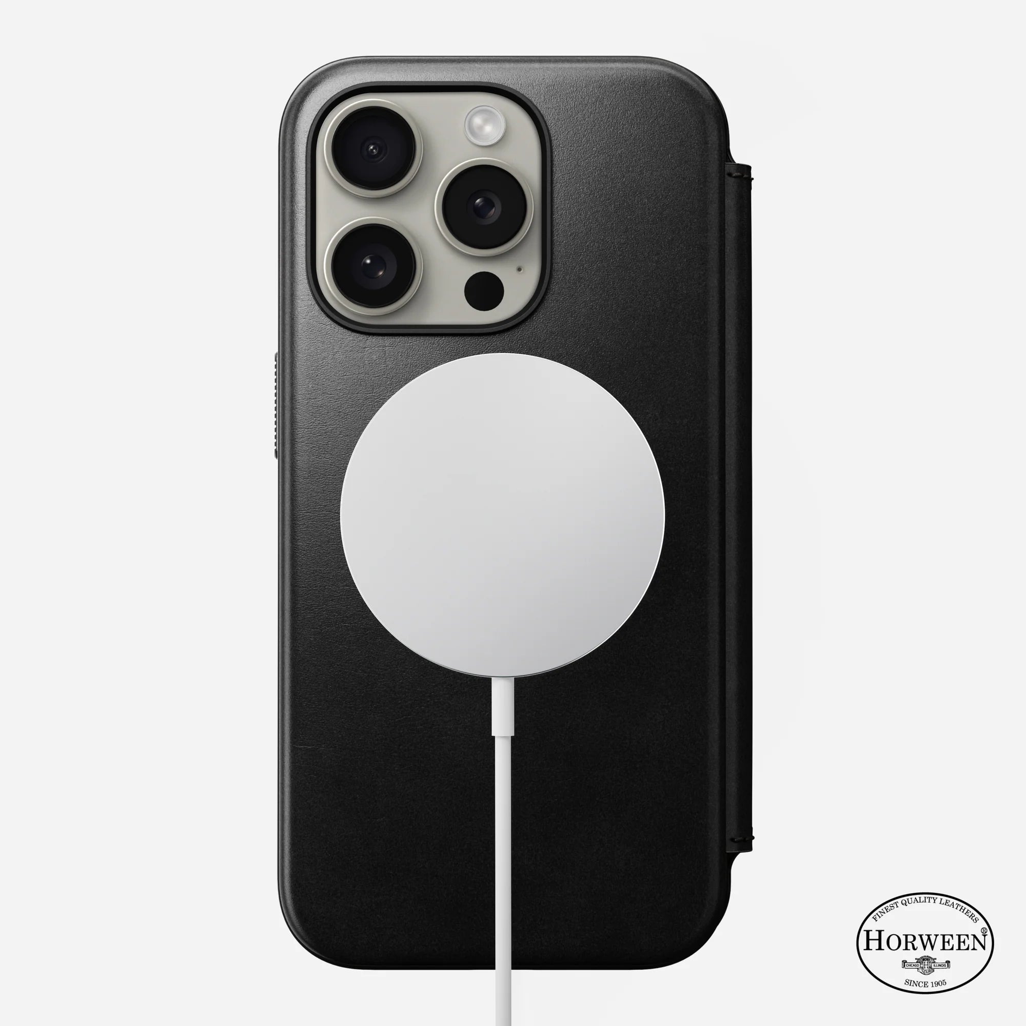Nomad Modern Leather Folio for iPhone 15 Pro Max - Black
