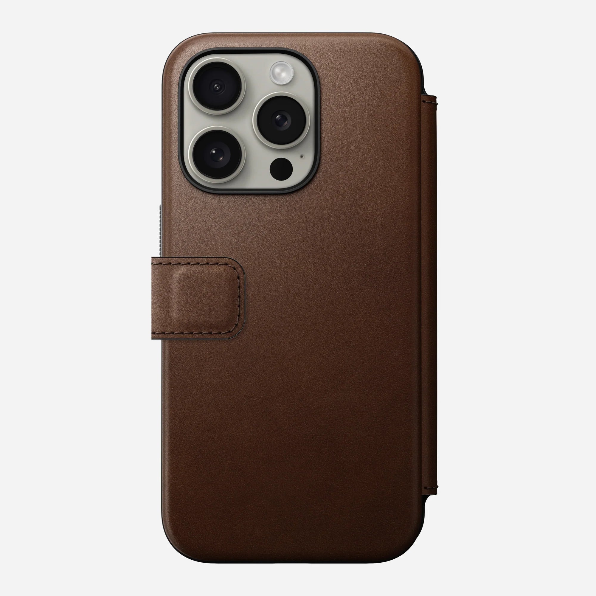 Nomad Modern Leather Folio for iPhone 15 Pro - Brown