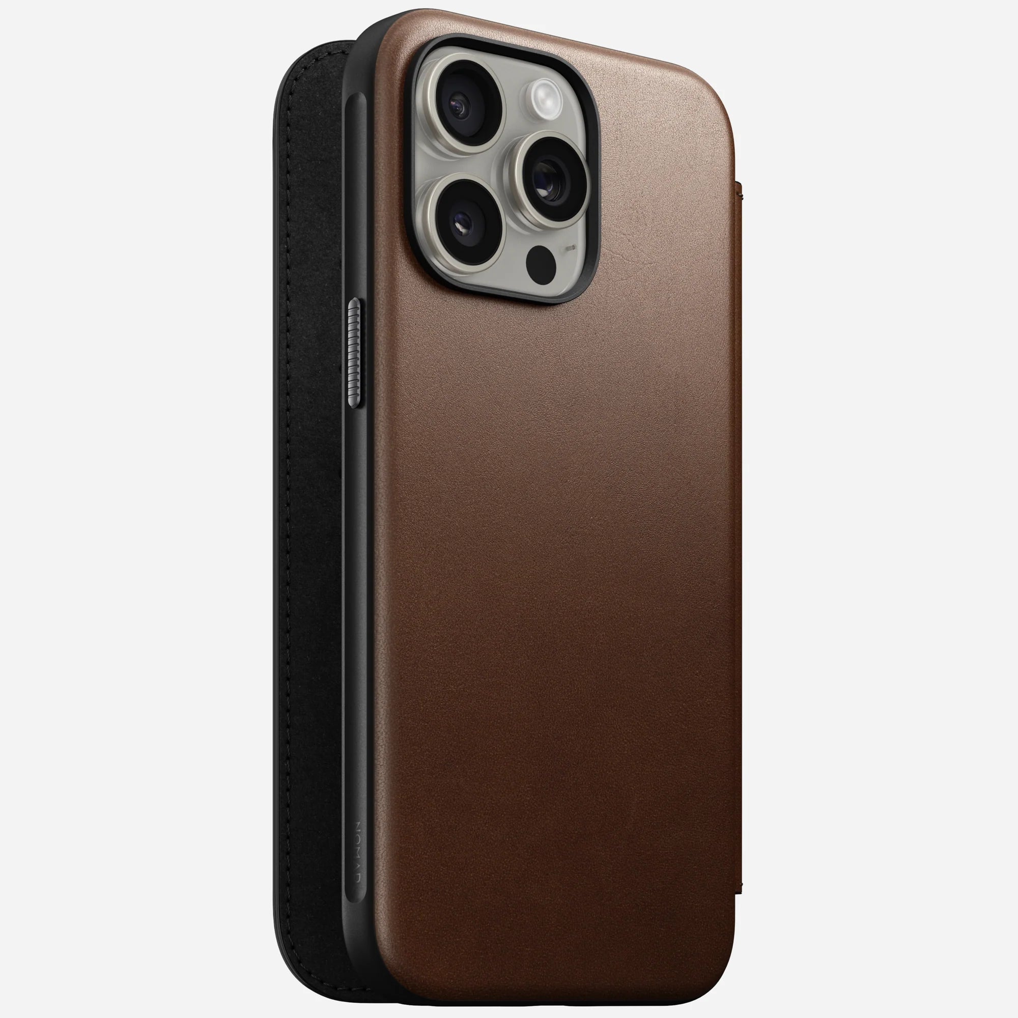 Nomad Modern Leather Folio for iPhone 15 Pro Max - Brown