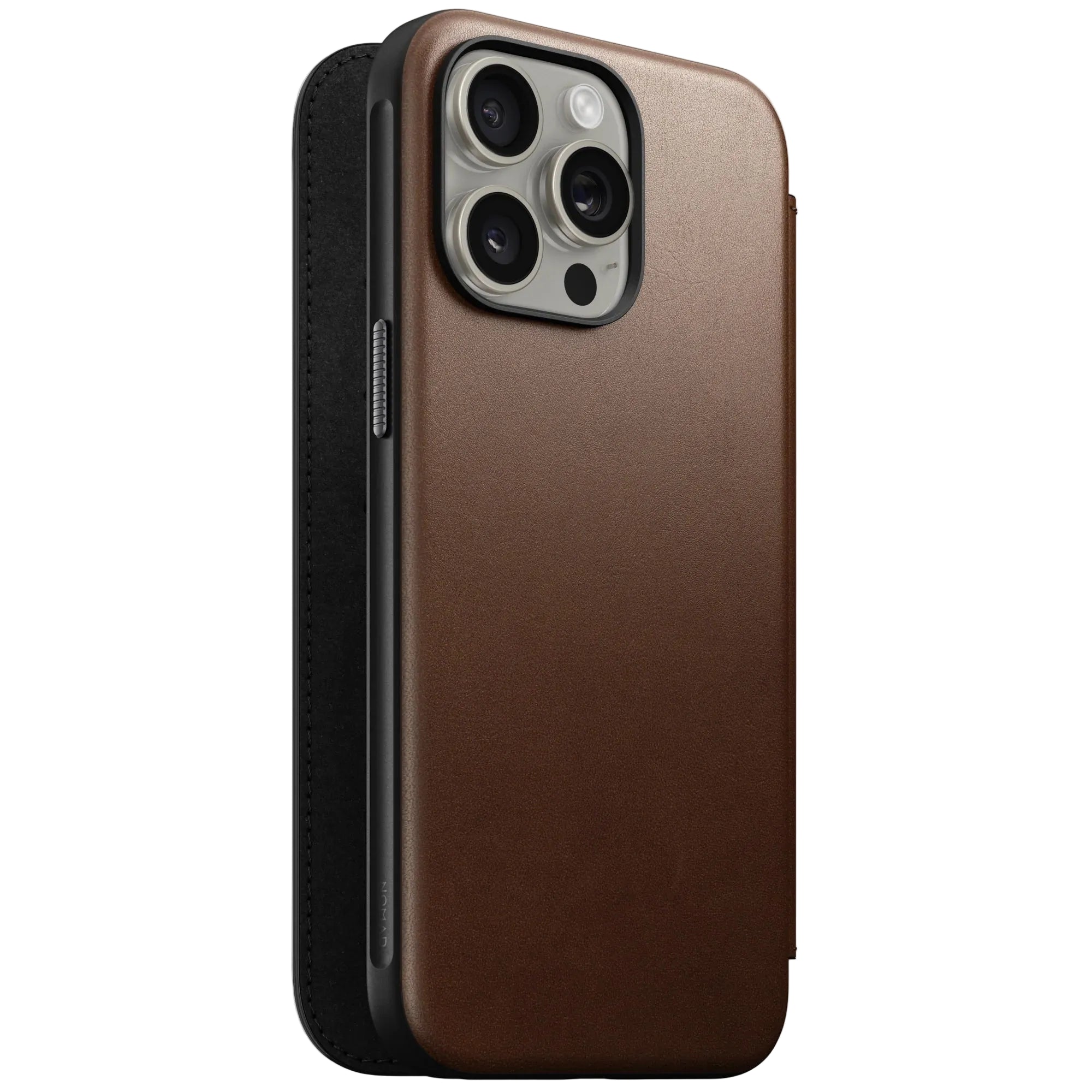 Nomad Modern Leather Folio for iPhone 15 Pro Max - Brown Nomad Modern Leather Folio for iPhone 15 Pro Max - Brown
