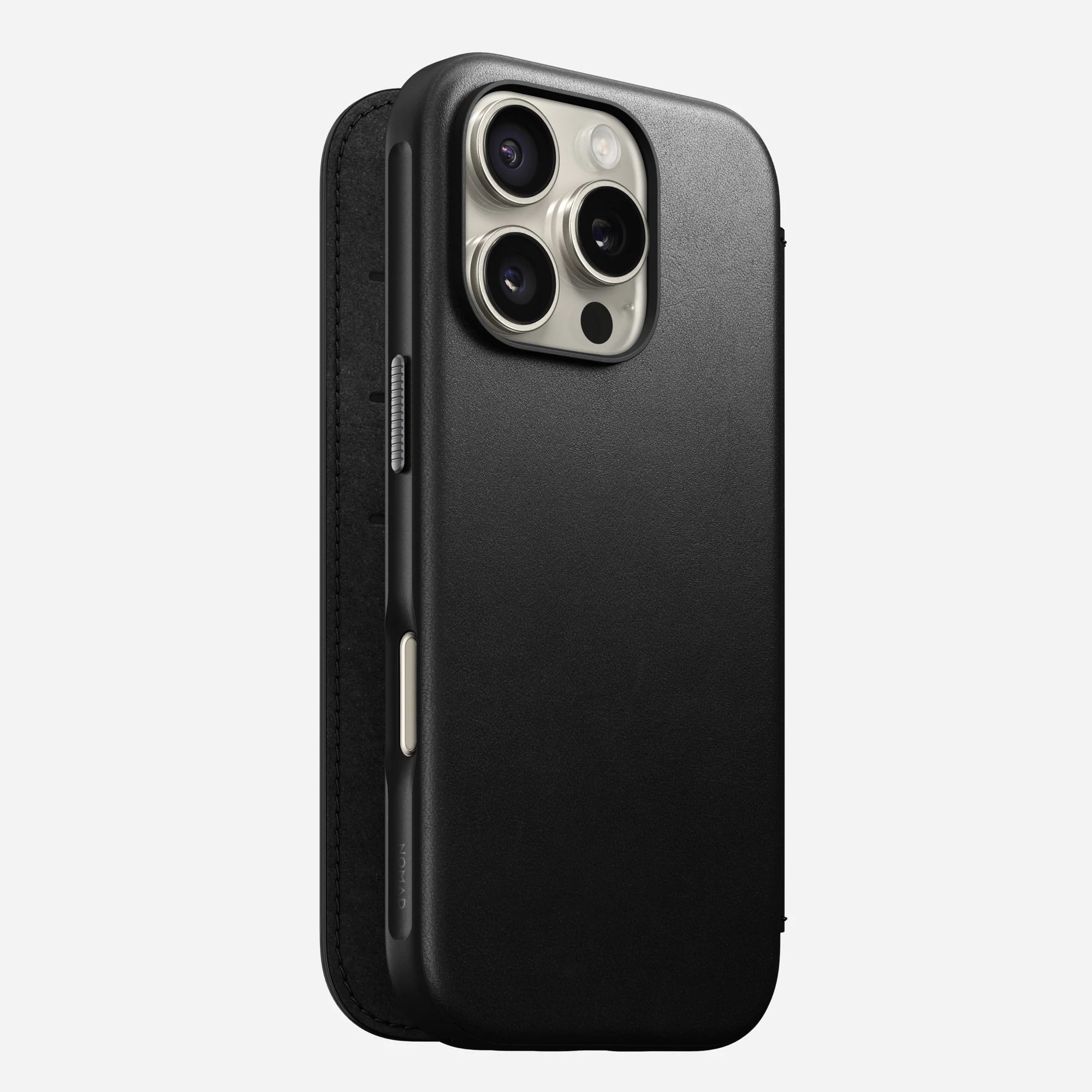 Nomad Modern Leather Folio for iPhone 16 Pro - Black