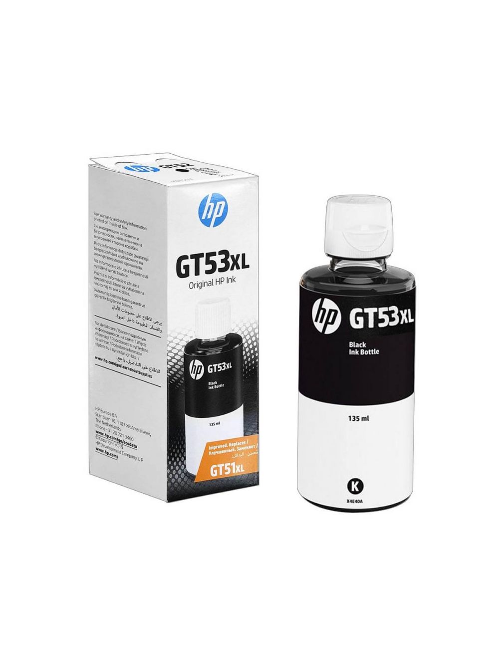 HP 1VV21AE GT53XL 135 ml Black Original Ink Bottle – Black