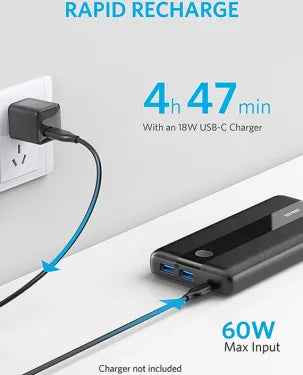Anker Power Core III 19000mAh 60W Portable Laptop Charger with PD A1284H11 – Black Anker Power Core III 19000mAh 60W Portable Laptop Charger with PD A1284H11 – Black