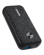 Anker PowerCore Metro 10000mAh Power Bank in black fabric – Slim, portable charger in Qatar.