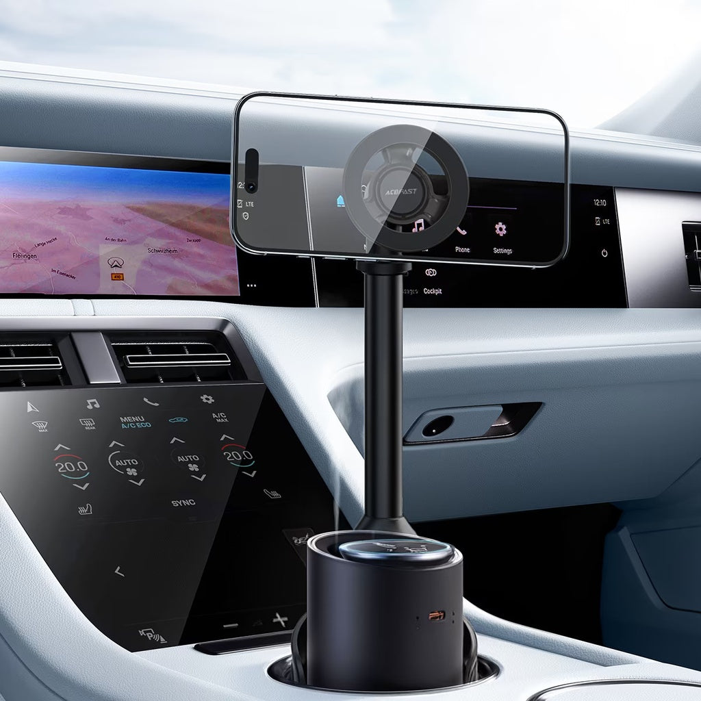Acefast D71 Cup Holder Magnetic Car Phone Holder - Black