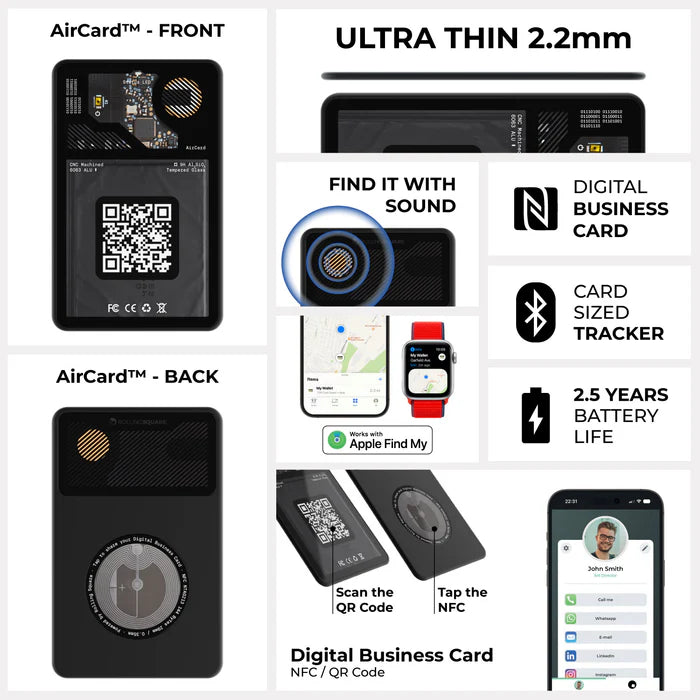 Rolling Square AirCard Ultra Thin Wallet Tracker (Pack of 1) Rolling Square AirCard Ultra Thin Wallet Tracker (Pack of 1)