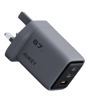 AUKEY Comet Mix 3 Wall Charger | Gan Technology | PD | 67W | USB-C | PA-C3 - Gray AUKEY Comet Mix 3 Wall Charger | Gan Technology | PD | 67W | USB-C | PA-C3 - Gray