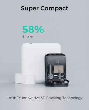 AUKEY Comet Mix 3 Wall Charger | Gan Technology | PD | 67W | USB-C | PA-C3 - Gray AUKEY Comet Mix 3 Wall Charger | Gan Technology | PD | 67W | USB-C | PA-C3 - Gray