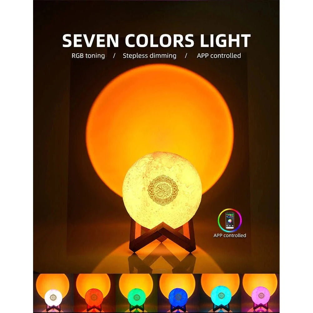 CRONY Equantu Sq-175 Creative Moon Lamp Quran Speaker Kids Night Light 7 Colors Led 3D Star Moon Light With Stand CRONY Equantu Sq-175 Creative Moon Lamp Quran Speaker Kids Night Light 7 Colors Led 3D Star Moon Light With Stand
