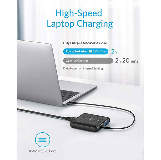 Anker PowerPort Atom III 63W Slim Charger – Black Fabric Anker PowerPort Atom III 63W Slim Charger – Black Fabric