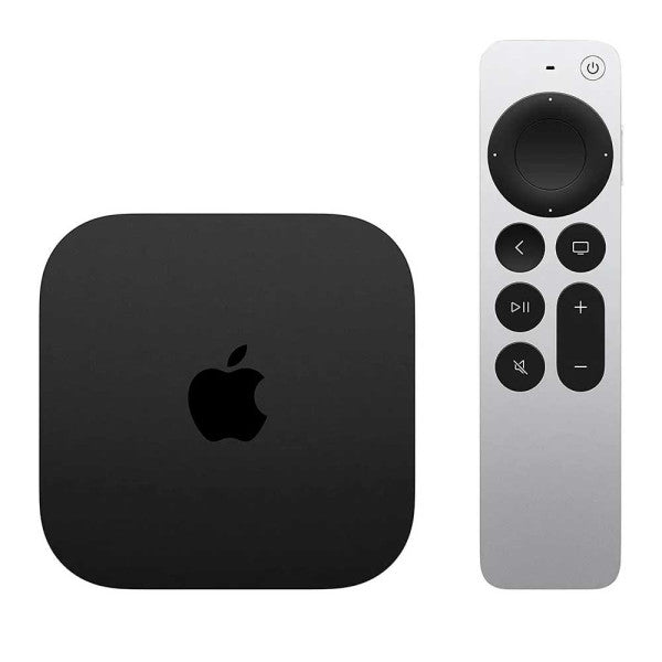 Apple TV 4K (3rd Generation) Wi-Fi 64GB streaming device in Qatar with 4K HDR and Siri Remote.