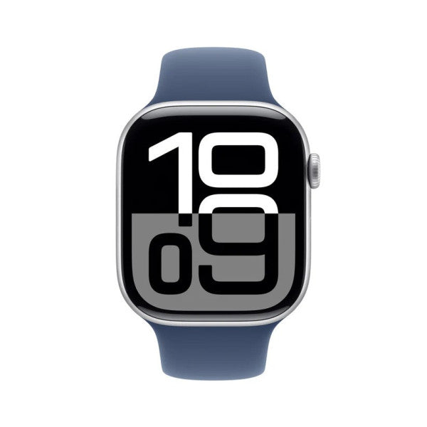 Apple Watch Series 10 GPS 42mm Silver Aluminium with Denim Sport Band – Buy Online in Qatar