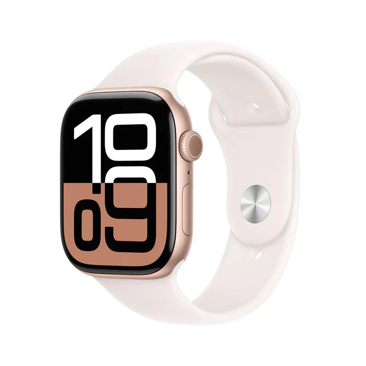 Apple Watch Series 10 GPS, 42mm Rose Gold Aluminium Case with Light Blush Sport Band(MWWH3QA/A)- S/M