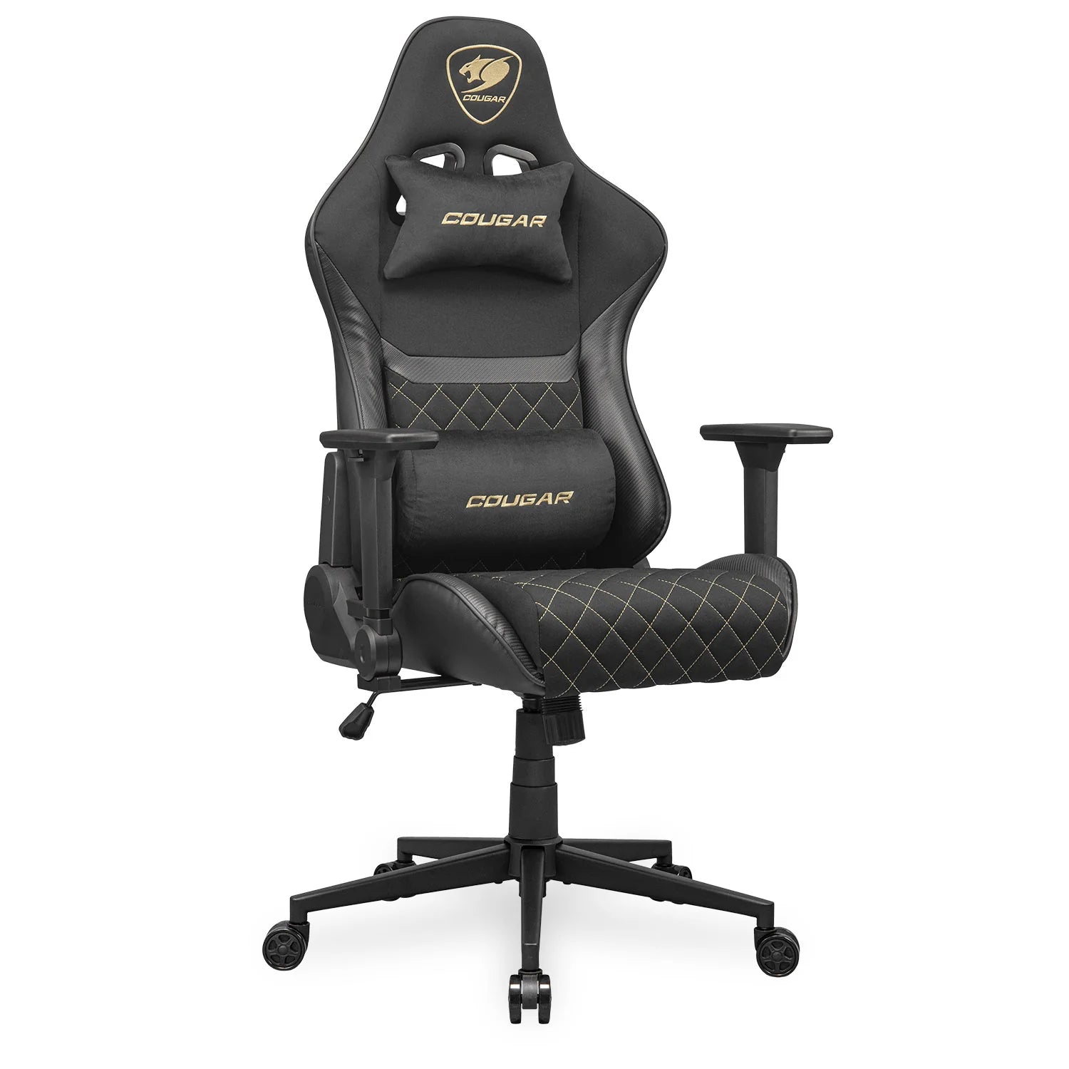 COUGAR ARMOR ONE V2 Gold F Gaming Chair in Black & Orange with woven fabric – ergonomic gaming chair available in Qatar.