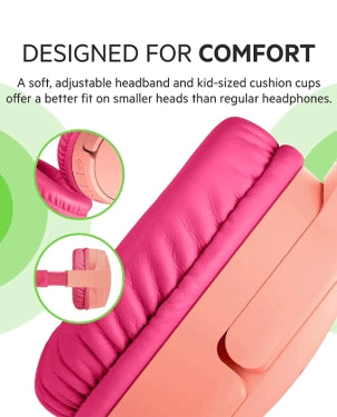 Belkin SoundForm Mini Wireless On-Ear Headphones for Kids – Pink Belkin SoundForm Mini Wireless On-Ear Headphones for Kids – Pink